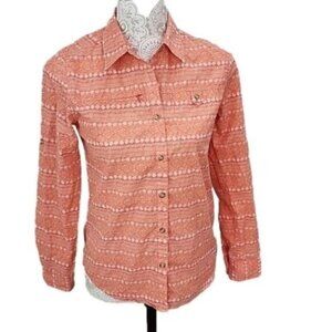 Patagonia Top Coral Long Sleeve Roll Tab Island Hopper II Shirt Women's XS